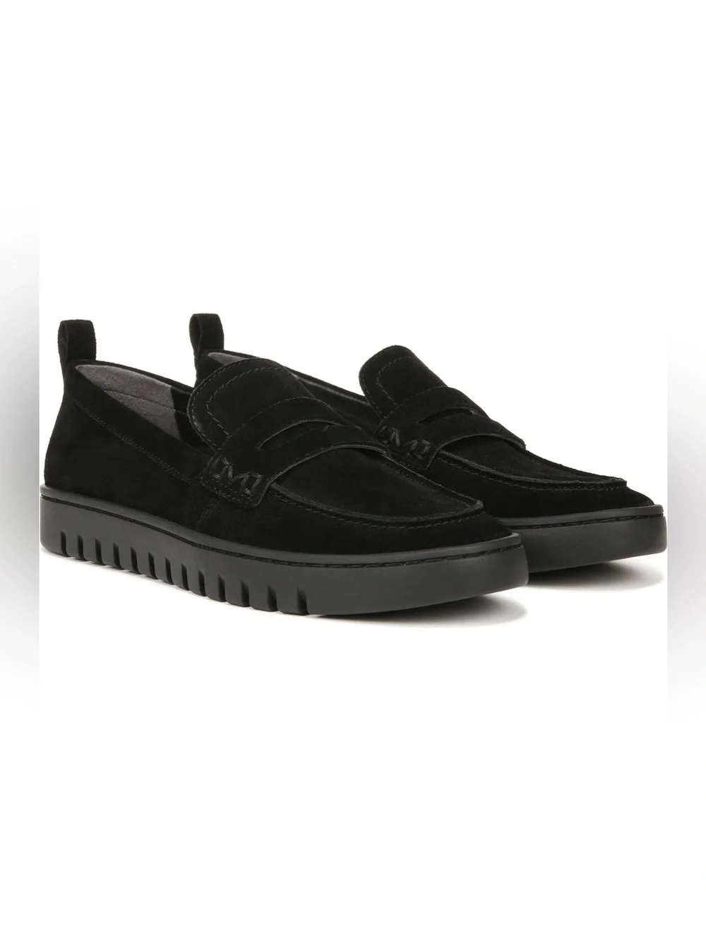 Vionic Uptown Black Suede Hybrid Penny Loafers